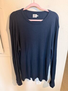 Faherty Navy Waffle Knit Thermal Long Sleeve Shirt Men’s XL